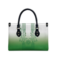 Philippines Barong Style Leather Bag with Polynesian Art and Leaf Motif Green Color LT03 - Polynesian Pride