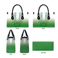 Philippines Barong Style Leather Bag with Polynesian Art and Leaf Motif Green Color LT03 - Polynesian Pride