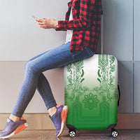 Philippines Barong Style Luggage Cover with Polynesian Art and Leaf Motif Green Color LT03 - Polynesian Pride