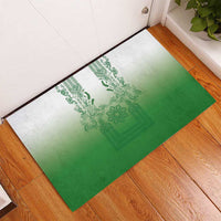 Philippines Barong Style Rubber Doormat with Polynesian Art and Leaf Motif Green Color LT03 - Polynesian Pride