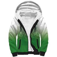 Philippines Barong Style Sherpa Hoodie with Polynesian Art and Leaf Motif Green Color LT03 Unisex Green - Polynesian Pride
