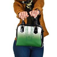 Philippines Barong Style Shoulder Handbag with Polynesian Art and Leaf Motif Green Color LT03 One Size Green - Polynesian Pride