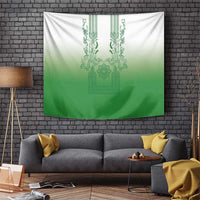 Philippines Barong Style Tapestry with Polynesian Art and Leaf Motif Green Color LT03 Green - Polynesian Pride