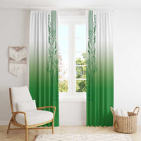 Philippines Barong Style Window Curtain with Polynesian Art and Leaf Motif Green Color LT03 - Polynesian Pride