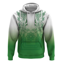 Philippines Barong Style Zip Hoodie with Polynesian Art and Leaf Motif Green Color LT03 Pullover Hoodie Green - Polynesian Pride