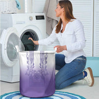 Philippines Barong Style Laundry Basket with Polynesian Art and Leaf Motif Purple Color LT03 - Polynesian Pride