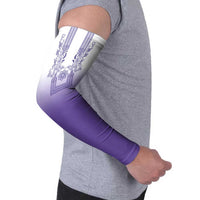 Philippines Barong Style Arm Sleeves with Polynesian Art and Leaf Motif Purple Color LT03 - Polynesian Pride