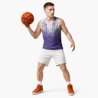 Philippines Barong Style Basketball Jersey with Polynesian Art and Leaf Motif Purple Color LT03 - Polynesian Pride