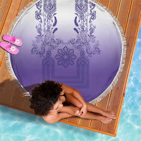 Philippines Barong Style Beach Blanket with Polynesian Art and Leaf Motif Purple Color LT03 - Polynesian Pride
