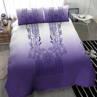 Philippines Barong Style Bedding Set with Polynesian Art and Leaf Motif Purple Color LT03 - Polynesian Pride