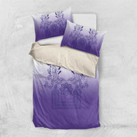Philippines Barong Style Bedding Set with Polynesian Art and Leaf Motif Purple Color LT03 US Twin 172cm x 218cm Purple - Polynesian Pride