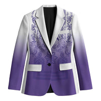 Philippines Barong Style Blazer with Polynesian Art and Leaf Motif Purple Color LT03 Unisex Purple - Polynesian Pride
