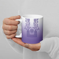 Philippines Barong Style Ceramic Mug with Polynesian Art and Leaf Motif Purple Color LT03 - Polynesian Pride