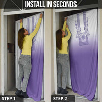 Philippines Barong Style Door Cover with Polynesian Art and Leaf Motif Purple Color LT03 - Polynesian Pride