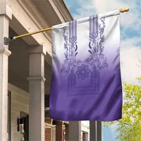 Philippines Barong Style Garden Flag with Polynesian Art and Leaf Motif Purple Color LT03 House Flag Purple - Polynesian Pride
