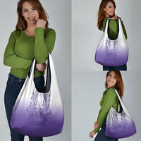 Philippines Barong Style Grocery Bag with Polynesian Art and Leaf Motif Purple Color LT03 - Polynesian Pride