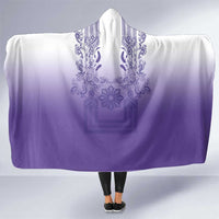 Philippines Barong Style Hooded Blanket with Polynesian Art and Leaf Motif Purple Color LT03 One Size Purple - Polynesian Pride