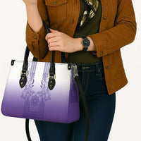 Philippines Barong Style Leather Bag with Polynesian Art and Leaf Motif Purple Color LT03 - Polynesian Pride