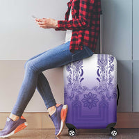 Philippines Barong Style Luggage Cover with Polynesian Art and Leaf Motif Purple Color LT03 - Polynesian Pride