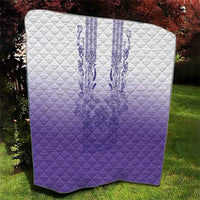 Philippines Barong Style Quilt with Polynesian Art and Leaf Motif Purple Color LT03 - Polynesian Pride