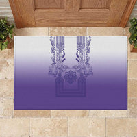 Philippines Barong Style Rubber Doormat with Polynesian Art and Leaf Motif Purple Color LT03 Purple - Polynesian Pride