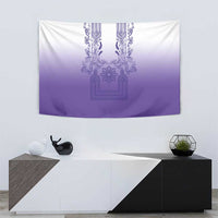 Philippines Barong Style Tapestry with Polynesian Art and Leaf Motif Purple Color LT03 - Polynesian Pride