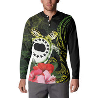 Kia Orana Cook Islands Button Sweatshirt Turtle and Hibiscus Polynesian Pattern LT03 - Polynesian Pride