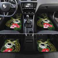 Kia Orana Cook Islands Car Mats Turtle and Hibiscus Polynesian Pattern LT03 Set 4pcs Yellow - Polynesian Pride