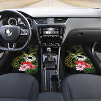 Kia Orana Cook Islands Car Mats Turtle and Hibiscus Polynesian Pattern LT03 Set 2pcs - Front Yellow - Polynesian Pride
