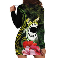 Kia Orana Cook Islands Hoodie Dress Turtle and Hibiscus Polynesian Pattern LT03 - Polynesian Pride
