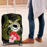 Kia Orana Cook Islands Luggage Cover Turtle and Hibiscus Polynesian Pattern