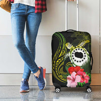 Kia Orana Cook Islands Luggage Cover Turtle and Hibiscus Polynesian Pattern