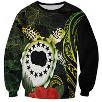 Kia Orana Cook Islands Sweatshirt Turtle and Hibiscus Polynesian Pattern LT03 Unisex Yellow - Polynesian Pride