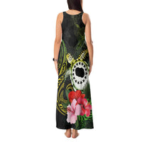 Kia Orana Cook Islands Tank Maxi Dress Turtle and Hibiscus Polynesian Pattern LT03 - Polynesian Pride