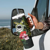 Kia Orana Cook Islands Tumbler With Handle Turtle and Hibiscus Polynesian Pattern LT03 - Polynesian Pride