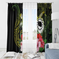 Kia Orana Cook Islands Window Curtain Turtle and Hibiscus Polynesian Pattern LT03 - Polynesian Pride
