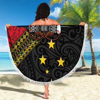 Papua New Guinea Goroka Show Beach Blanket Bird-of-paradise and Melanesian Tattoo Pattern LT03 - Polynesian Pride