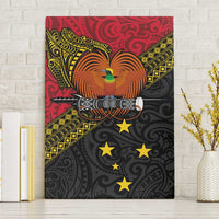 Papua New Guinea Goroka Show Canvas Wall Art Bird-of-paradise and Melanesian Tattoo Pattern LT03 Without Frame Red - Polynesian Pride