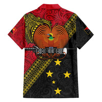 Papua new Guinea Goroka Show Family Matching Short Sleeve Bodycon Dress and Hawaiian Shirt Bird-of-paradise and Melanesian Tattoo Pattern