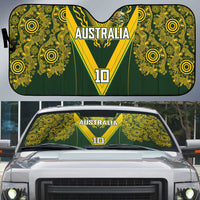 Australia Rugby Custom Auto Sun Shade Aboriginal Art Sporty Style - Polynesian Pride