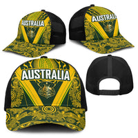 Australia Rugby Baseball Net Cap Aboriginal Art Sporty Style - Polynesian Pride