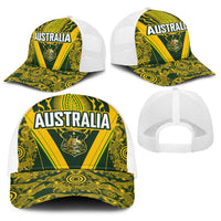 Australia Rugby Baseball Net Cap Aboriginal Art Sporty Style LT03 - Polynesian Pride