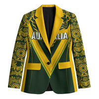Australia Rugby Custom Blazer Aboriginal Art Sporty Style LT03 Unisex Green - Polynesian Pride
