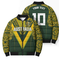 Australia Rugby Custom Bomber Puffer Jacket Aboriginal Art Sporty Style LT03 - Polynesian Pride