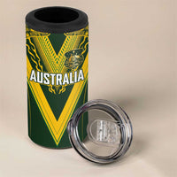 Australia Rugby Custom 4 in 1 Can Cooler Tumbler Aboriginal Art Sporty Style LT03 - Polynesian Pride