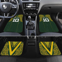 Australia Rugby Custom Car Mats Aboriginal Art Sporty Style LT03 Set 4pcs Green - Polynesian Pride