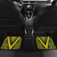Australia Rugby Custom Car Mats Aboriginal Art Sporty Style LT03 Set 2pcs - Back Green - Polynesian Pride