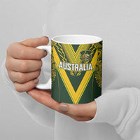 Australia Rugby Custom Ceramic Mug Aboriginal Art Sporty Style LT03 - Polynesian Pride