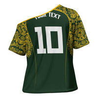Australia Rugby Custom Cross Shoulder Shirt Aboriginal Art Sporty Style LT03 - Polynesian Pride