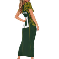 Australia Rugby Custom Family Matching Short Sleeve Bodycon Dress and Hawaiian Shirt Aboriginal Art Sporty Style LT03 - Polynesian Pride